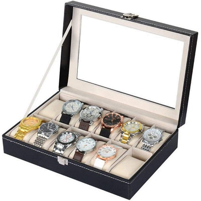 SIMILI LEATHER WATCH CASE <br/> 12 SLOTS