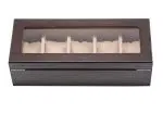 BEIGE WOODEN WATCH BOX 5 SLOTS