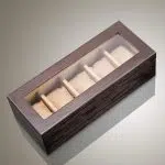 BEIGE WOODEN WATCH BOX 5 SLOTS