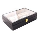 BLACK CARBON STORAGE WATCH BOX  12 SLOTS