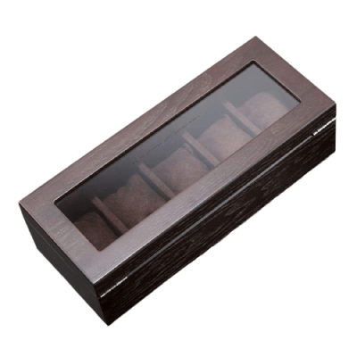 BROWN WOOD WATCHBOX 5 SLOTS