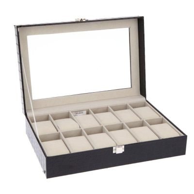 CROCODILE LEATHER WATCH BOX 12 SLOTS