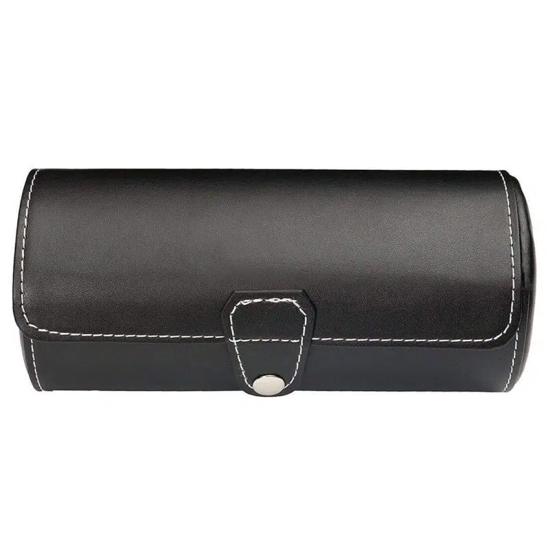 CYLINDRICAL LEATHER WATCH CASE 3 SLOTS
