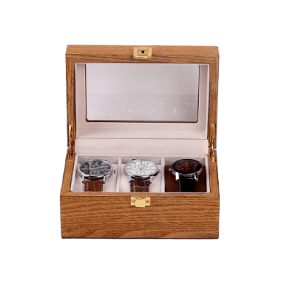 LUXURY WOOD WATCH BOX  3 SLOTS