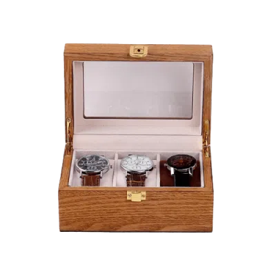 LUXURY WOOD WATCH BOX  3 SLOTS