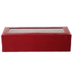 RED LEATHER WATCH BOX FOR WOMEN 6 SLOTS