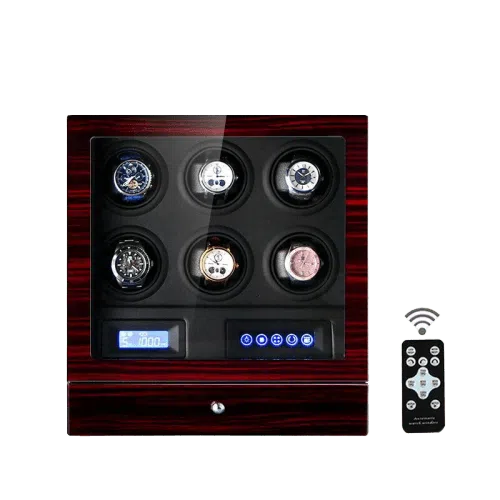 REMONTOIR COFFRE MONTRES AUTOMATIQUES BOIS 6 SLOTS