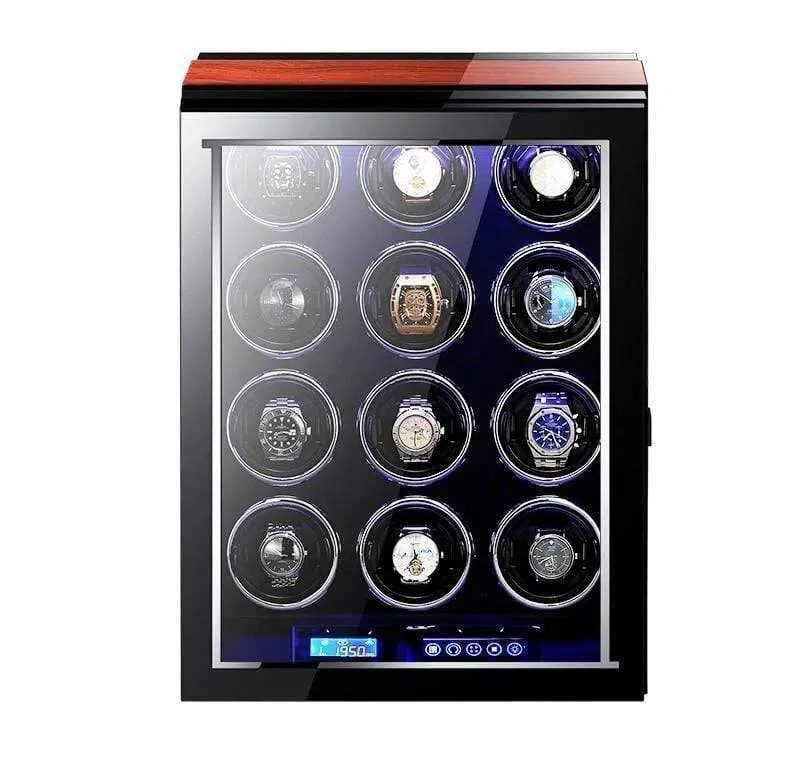 REMONTOIR MONTRE AUTOMATIQUE BOIS LAQUÉ 12 SLOTS