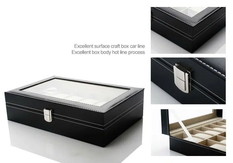 SIMILI LEATHER WATCH CASE  12 SLOTS