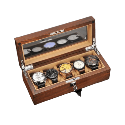 SOLID WOOD WATCH BOX  5 SLOTS