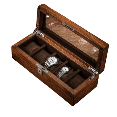 SOLID WOOD WATCH BOX <br/> 5 SLOTS