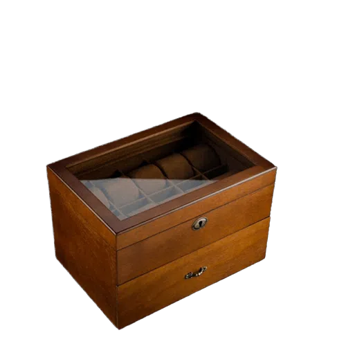 VINTAGE ASH WOOD WATCH BOX   20 SLOTS