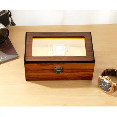 VINTAGE WOODEN WATCH BOX   3 SLOTS