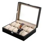 WATCH BOX IMITATION LEATHER  10 SLOTS
