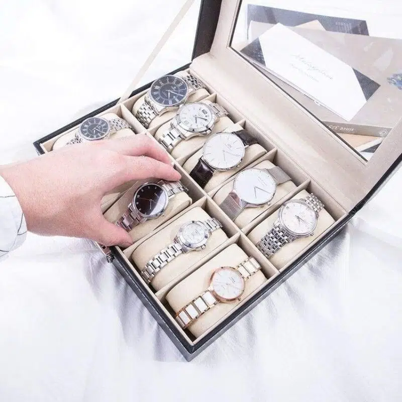 WATCH BOX IMITATION LEATHER  10 SLOTS