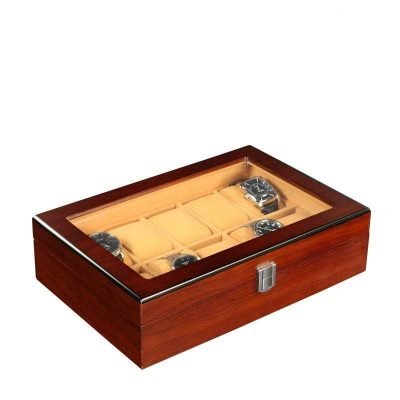 WOODEN WATCH BOX FOR STORAGE  10 SLOTS