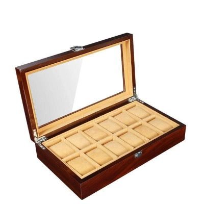 WOODEN WATCH BOX FOR STORAGE 12 SLOTS