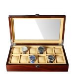 WOODEN WATCH BOX FOR STORAGE 12 SLOTS