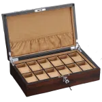 WOODEN WATCH BOX WITH POCKET  12 SLOTS