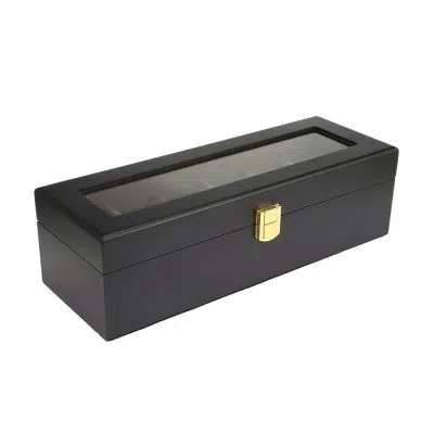 WOODEN WATCH BOX WITH SUEDE INTERIOR <br/> 6 SLOTS
