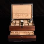 WOODEN WATCH CASE WITH POCKET  10 SLOTS